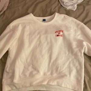 Old Navy peace and love cropped (kinda) sweatshirt